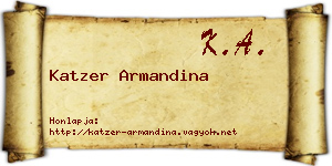 Katzer Armandina névjegykártya